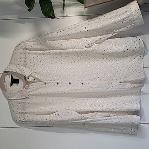 Investments Ivory Blouse with Metallic Dots